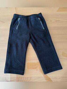 Hanna Andersson Black Fleece Pants, 18-24m